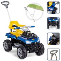 Quadriciclo Infantil Motoca Carrinho de Passeio Cross Up Calesita Com Haste Empurrador e Pedal