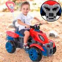 Quadriciclo Infantil Spider Menino Com Haste Guia Brinquedo Criança Porta Objeto Com Som