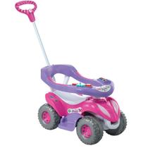 Quadriciclo Infantil Super Flower Rosa com Empurrador Calesita - 0943