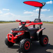 Quadriciclo Passeio Elétrico Infantil Haste Direcionável Bateria 6V