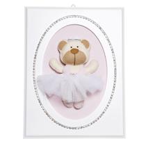 Quadrinho Balé Strass Ursa Bailarina Quarto Bebê Infantil Menina