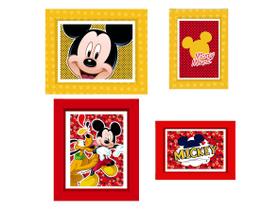 Quadrinho Decorativo c/ Moldura Festa Mickey Mouse - 04 Unidades - Regina - Rizzo Festas