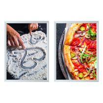 Quadrinhos Pizza Massas Masterchef Trigo Para Cozinha Placa Com Moldura e Vidro Trigo Decorativo