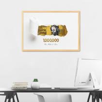 Quadro 1 Milhão de Reais Gold 100x70 Caixa Marfim Moldura Caixa, Marfim