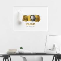 Quadro 1 Milhão de Reais Gold 100x70 Filete Branco
