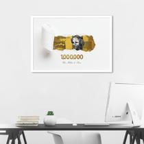 Quadro 1 Milhão de Reais Gold 43x30 Caixa Branco