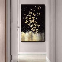Quadro 1 peça decoração delicada borboletas douradas - Ana Decor
