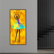 Quadro 110x50cm bailarina colorido 3 mp flut canv