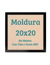 Quadro 20x20 Com Vidro Moldura Madeira Parede Foto Imagem