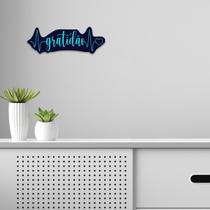 Quadro 22,5X7,5cm Motivacional Gratidão Mdf Palavras Recorte