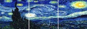 Quadro 3 Peça Decorativo Van Gogh Noite Estrelada