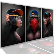 Quadro 3 peças 40x60 gangue dos macacos