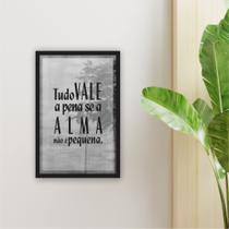 Quadro 30x20cm Frase Tudo Vale Moldura Vidro