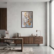 Quadro 3D Decorativo Moderno Pintura Dourada Sem Vidro 90x60 Quadro 3D Decorativo Moderno Pintura Dourada Sem Vidro 90x60