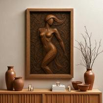 Quadro 3D "Linhas da Sedução" - Figura Feminina em forma abstrata celebra a beleza das curvas femininas
