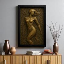 Quadro 3D "Linhas da Sedução" - Figura Feminina em forma abstrata celebra a beleza das curvas femininas