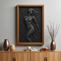 Quadro 3D "Linhas da Sedução" - Figura Feminina em forma abstrata celebra a beleza das curvas femininas