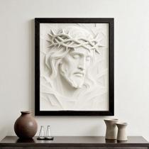 Quadro 3D "Redentor da Luz" - Quadro tridimensional de Jesus com a coroa de espinhos