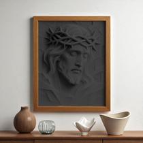 Quadro 3D "Redentor da Luz" - Quadro tridimensional de Jesus com a coroa de espinhos Quadro 3D "Redentor da Luz" - Quadro tridimensional de Jesus com a coroa de espinhos