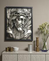 Quadro 3D "Redentor da Luz" - Quadro tridimensional de Jesus com a coroa de espinhos