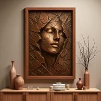 Quadro 3D "Ruptura " - Figura Feminina em forma abstrata rompe os limites da matéria