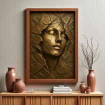 Quadro 3D "Ruptura " - Figura Feminina em forma abstrata rompe os limites da matéria