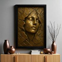 Quadro 3D "Ruptura " - Figura Feminina em forma abstrata rompe os limites da matéria