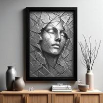 Quadro 3D "Ruptura " - Figura Feminina em forma abstrata rompe os limites da matéria