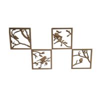Quadro 4 Pássaros em MDF cru de 3mm