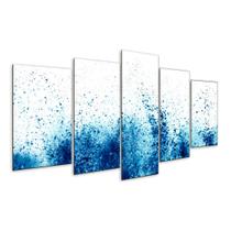 Quadro 5 Peças Abstrato Abstract Color Azul Paisagem 06