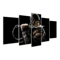 Quadro 5 Peças Mortal Kombat Scorpion Jogo Geek Mosaico 05 Quadro 5 Peças Mortal Kombat Scorpion Jogo Geek Mosaico 05