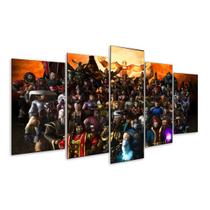 Quadro 5 Peças Mortal Kombat Sub Zero Personagens Mosaico