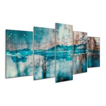 Quadro 5 Peças Oceano Mar Estilo Pintura Paisagem Mosaico 06