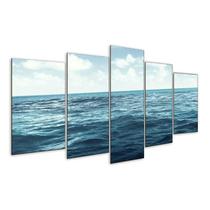 Quadro 5 Peças Oceano Mar Nuvens Sala Decoração Mosaico 03 Quadro 5 Peças Oceano Mar Nuvens Sala Decoração Mosaico 03