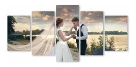 Quadro 5 Peças Personalizado Com Sua Imagem 115x60cm Quadro 5 Peças Personalizado Com Sua Imagem 115x60cm