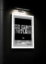 Quadro 50 Cent Outlaw Single L C/ Vidro e Mold Branca Tam:A4 Quadro 50 Cent Outlaw Single L C/ Vidro e Mold Branca Tam:A4