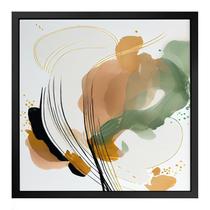 Quadro 50cm X 50cm Tinta Colorida Riscada Abstrata Tropical Artes