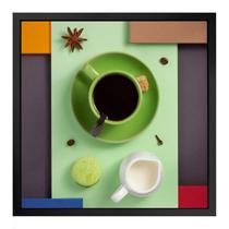 Quadro 50cm X 50cm Um Café Expresso Tropical Artes Preto