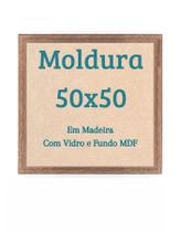 Quadro 50x50 Moldura Decorativa Com Vidro Poster Canvas Foto