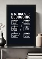 Quadro 6 Stages of Debugging Com Vidro e Moldura Tamanho:21cm x 30cm (A4) Quadro 6 Stages of Debugging Com Vidro e Moldura Tamanho:21cm x 30cm (A4)