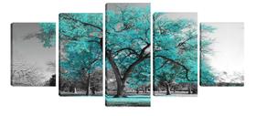 Quadro 70x150cm em Impressão Digital Árvore Azul Turquesa Atelier Valverde