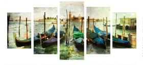 Quadro 70x150cm em Impressão Digital Barcos Veneza Atelier Valverde