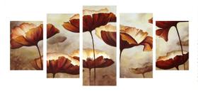 Quadro 70x150cm em Impressão Digital Flores Marrom Atelier Valverde