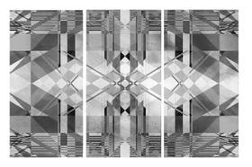 Quadro 70X150cm em Impressão Digital trio - abstrato cinza Atelier Valverde