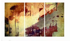 Quadro 70X150cm em Impressão Digital trio abstrato creme e cinza Atelier Valverde