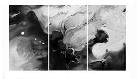 Quadro 70X150cm em Impressão Digital trio abstrato PB Atelier Valverde