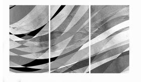 Quadro 70X150cm em Impressão Digital trio geometrico faixas cinza Atelier Valverde
