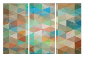 Quadro 70X150cm em Impressão Digital trio geometrico pastel Atelier Valverde
