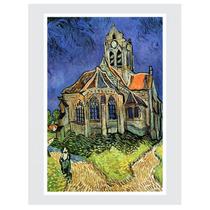 Quadro A Igreja de Auvers Vincent Van Gogh 31x46cm com Moldura e Vidro