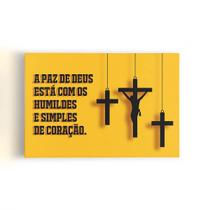 Quadro A Paz De Deus Jesus Cristo Cruz Canvas 60X40Cm